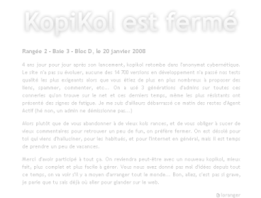 Fermeture de kopikol